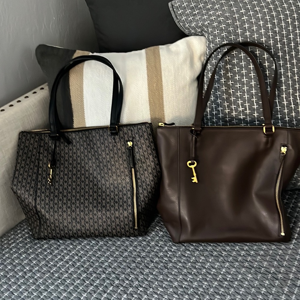 2 Fossil Tara Shopper Bags - Like New